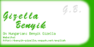 gizella benyik business card